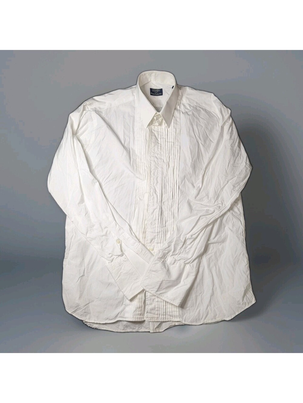 Vintage Gitman Bros Tuxedo Dress Shirt 17 35 French Cuff White